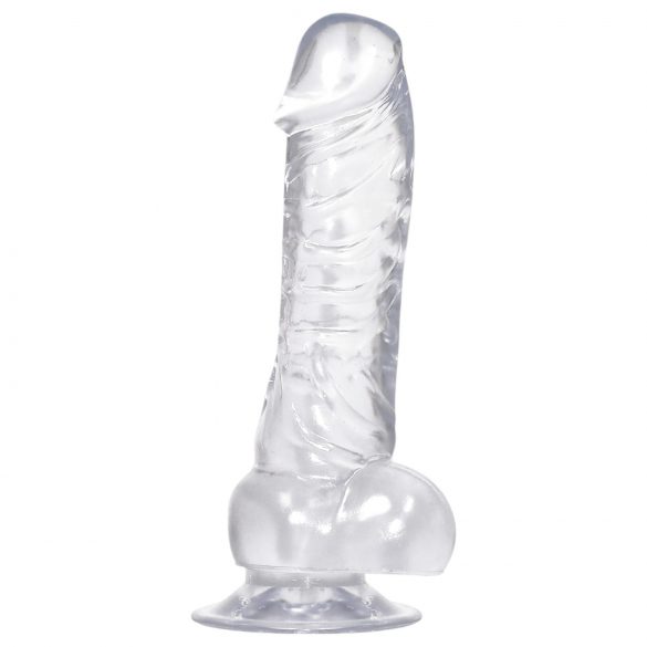 Dildo cristalino con base adherente