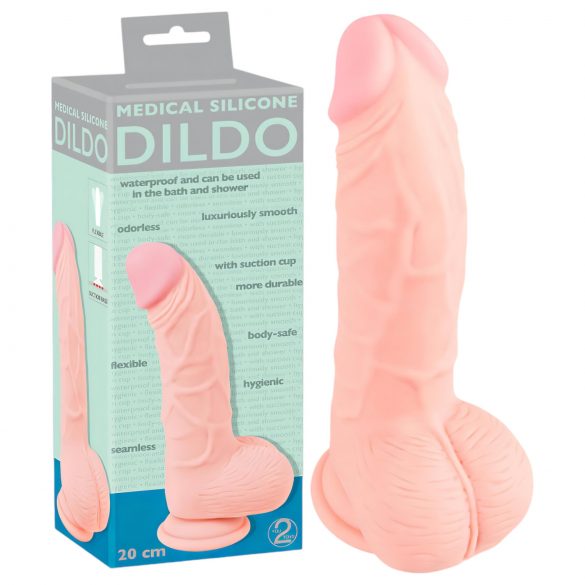 Dildo médico de silicona (20 cm) - natural