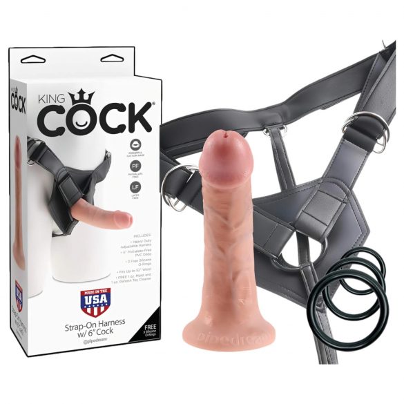 Dildo con arnés King Cock 6 - natural