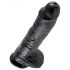 Dildo King Cock 25 cm con testículos - negro