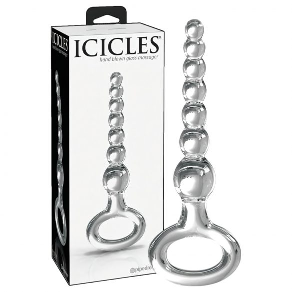 Icicles No. 67 - Dildo cristal con anillo de agarre (transparente)