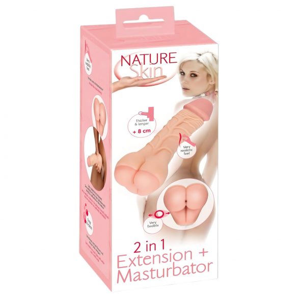 Nature Skin - Funda 2 en 1 para pene y glúteos (natural)