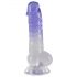 Crystal Clear - Clear Dildo with Suction Cup - 7.7 inch (Transparent-Purple) 