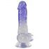 Crystal Clear - Clear Dildo with Suction Cup - 7.7 inch (Transparent-Purple) 