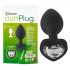 Plug anal You2Toys - con joya blanca (negro)