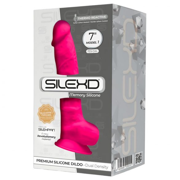 Silexd 7 - Dildo flexible y con ventosa 17,5cm (rosa)