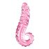 Icicles No. 24 - Dildo de cristal rosa con lengua estriada