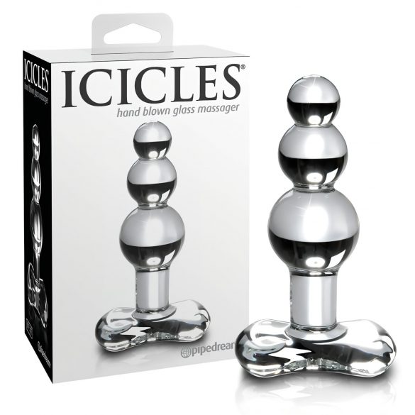 Icicles No. 47 - Plug Anal de Vidrio Triple Perla (Transparente)