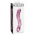 Icicles No. 55 - Doble dildo de cristal para punto G (rosa)