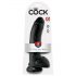 King Cock 9 - Dildo con ventosa y testículos (23cm) - negro