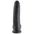 King Cock 9 - Dildo con ventosa y testículos (23cm) - negro