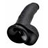 King Cock 9 - Dildo con ventosa y testículos (23cm) - negro