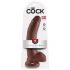 Dildo realista 23cm con base de succión - marrón