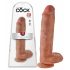 King Cock 11 - Dildo con ventosa y testículos 28cm - oscuro natural