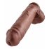 King Cock 11 - Gran dildo con ventosa y testículos (28cm) - marrón