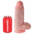 King Cock 9 Chubby - consolador con base y testículos (23cm) - natural