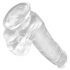 Dildo King Cock Clear 15cm - con ventosa y testículos