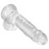 King Cock Clear 7 - Dildo con ventosa y testículos (18cm)