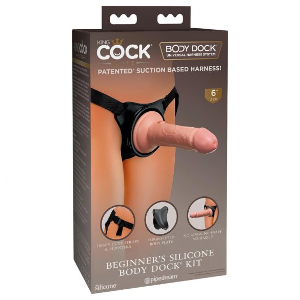 King Cock Elite Principiante - arnés con dildo (natural)