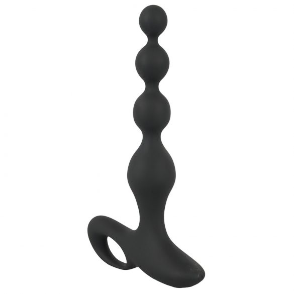 Black Velvet - vibrador anal con perlas (negro)