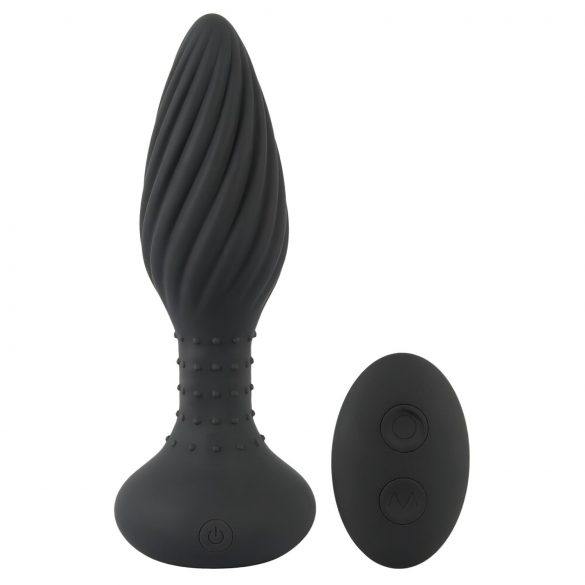 ANOS - Vibrador anal con perlas giratorias (negro)