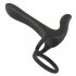 Black Velvet: Anillo y vibrador para pareja 2en1 (negro)