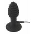 Black Velvet Twist - vibrador anal de silicona negro recargable