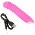 Mini vibrador rosa brillante recargable