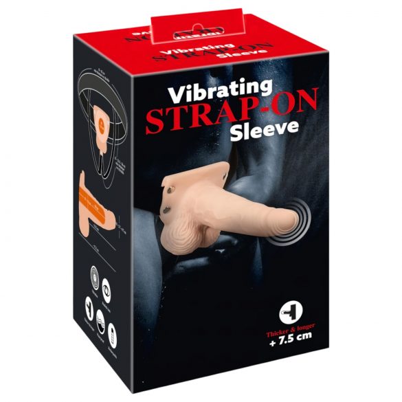 You2Toys Strap-On: Vibrador hueco recargable (natural)