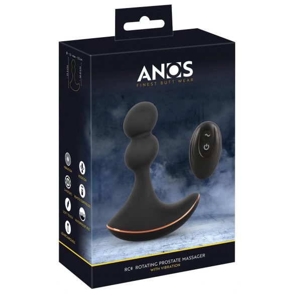 ANOS - vibrador anal giratorio doble motor (negro)