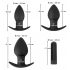 Set de vibradores anales recargables Black Velvet - 3 piezas (negro)