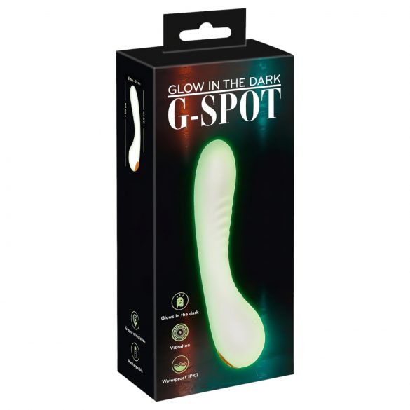 Vibrador G-punto fluorescente Glow in the Dark (blanco)