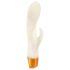 Vibrador con brazo clitoriano fosforescente blanco