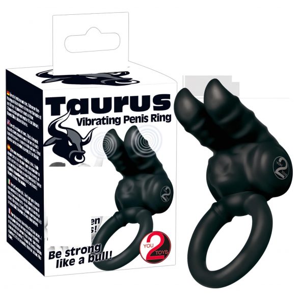 You2Toys - Tauro: Anillo doble motor vibrante (negro)