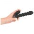 Vibrador Negro Terciopelo Acanalado - Mediano