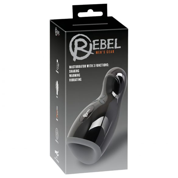 Rebel - Masturbador vibrador, oscilante y calefactable (negro)