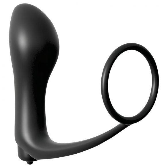 Analfantasy: Anillo vibrador anal con anillo para pene (negro)