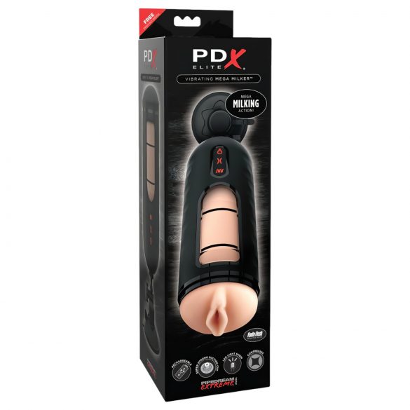 Vibrador PDX Elite Mega Milker - estimulador masculino (negro)