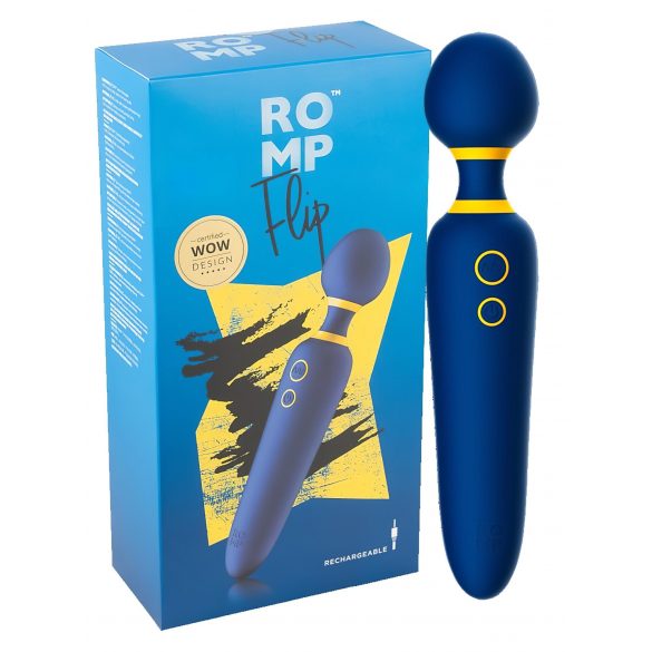 ROMP Flip Wand - Masajeador Vibrador Recargable e Impermeable (Azul)