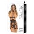 Rene Rofe Rassel Tassle - Conjunto de arnés corporal y tanga (negro) - Talla S-L