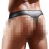 Tanga brillante de hombre con panel translúcido (negro) - M