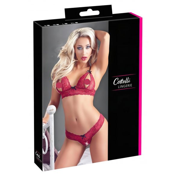 Cottelli - Conjunto de encaje rojo seductor - M