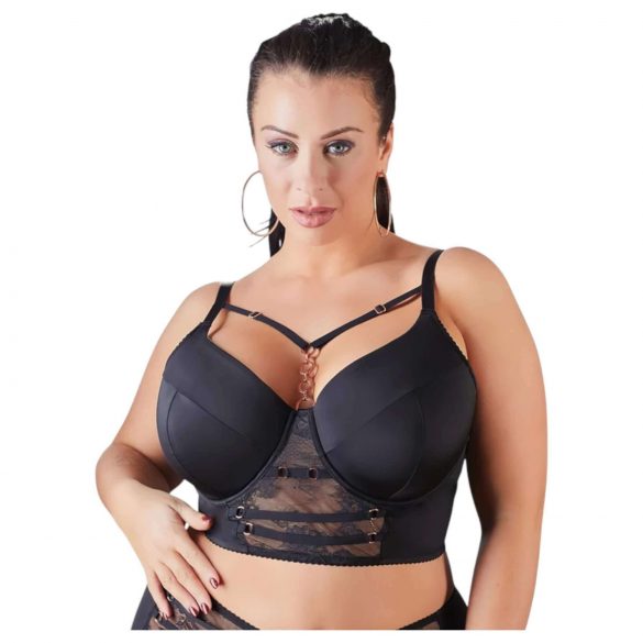 Cottelli Plus Size - sujetador con encaje y tirantes (negro)