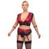 Cottelli Bondage Plus Size - Lace Bra Set (Red-Black) 