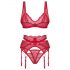 Set de lencería roja Cupido Desir - Obsessive - L/XL