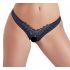 Cottelli - Panty floral abierto con perlas (negro)