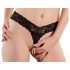 Cottelli - tanga encaje negro con doble perlas