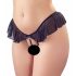 Cottelli - tanga abierto con perlas (negro) - XL