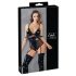 Cottelli Bondage - body brillante con esposas (negro) - XL