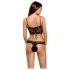 Body de encaje floral negro Obsessive Alluria